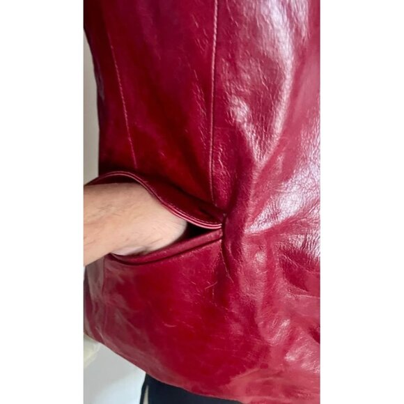 Vintage Leather Jacket, Size S/M, Genuine Leather Blazer - Picture 8 of 10